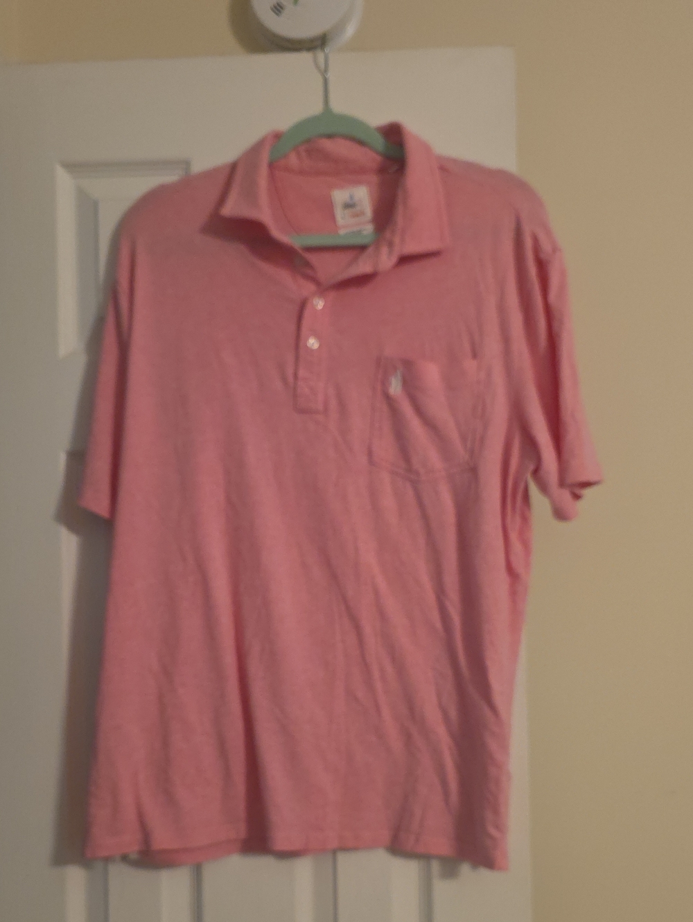 johnnie-O Men's Pink Short-Sleeve Polo with Pocket